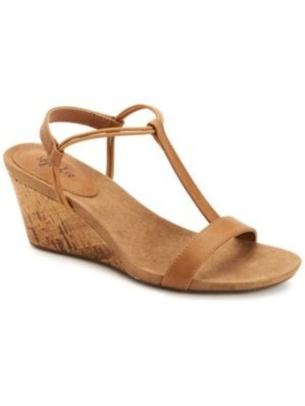 STYLE & COMPANY Womens Mulan Round Toe Wedge Sandal Tan Smooth Size 10M NWB